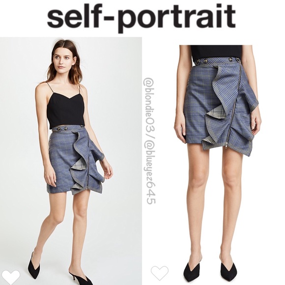 Self-Portrait Dresses & Skirts - Self-Portrait Flounced Check Skirt US 6/UK 10